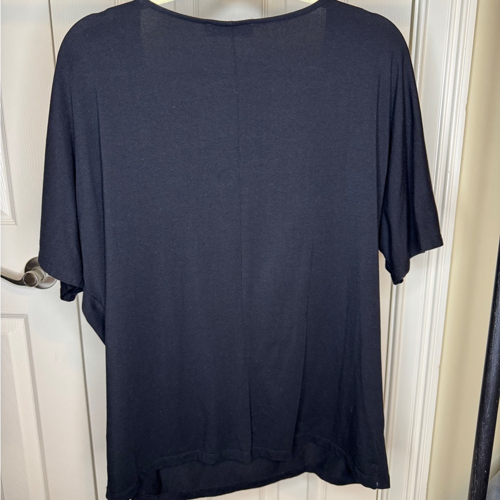 August Silk black short sleeve top women size X-Large - Picture 7 of 8